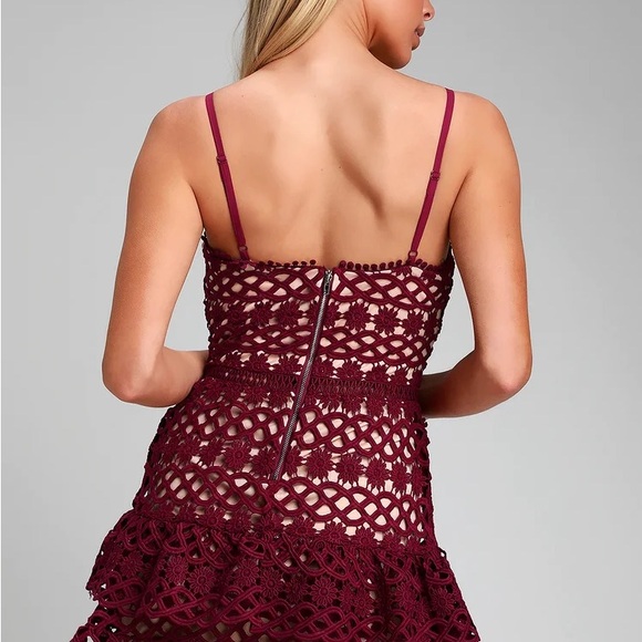 NWT Beauty and Lace Burgundy Mini Fit & Flare Dress Size Small - Picture 8 of 8